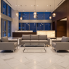 Woven Diagonal Texture Silver Taupe Upholstered Sofa | Architectural Fabrics