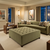 Bedford Celery Upholstered Ottoman | Architectural Fabrics