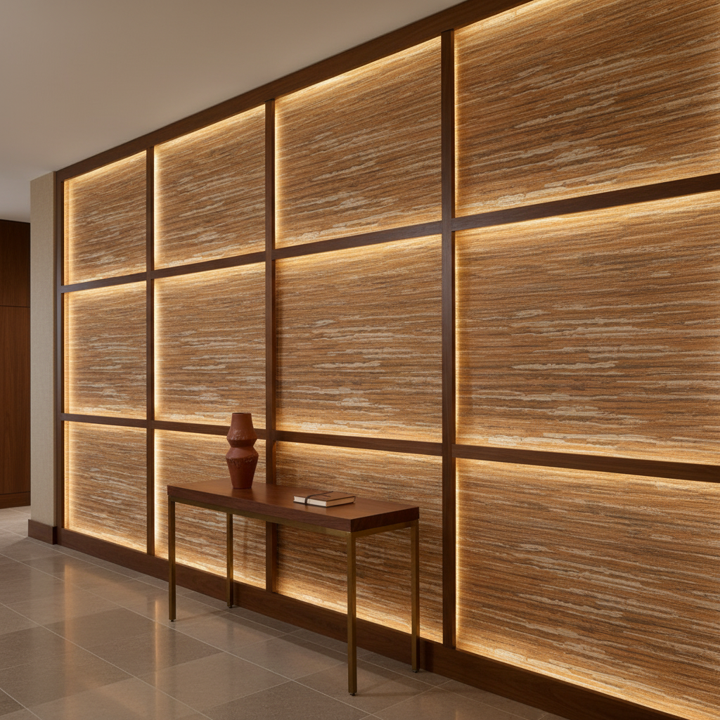 Pigeon Island - Autumn Upholstered Wall Panel | Architectural Fabrics