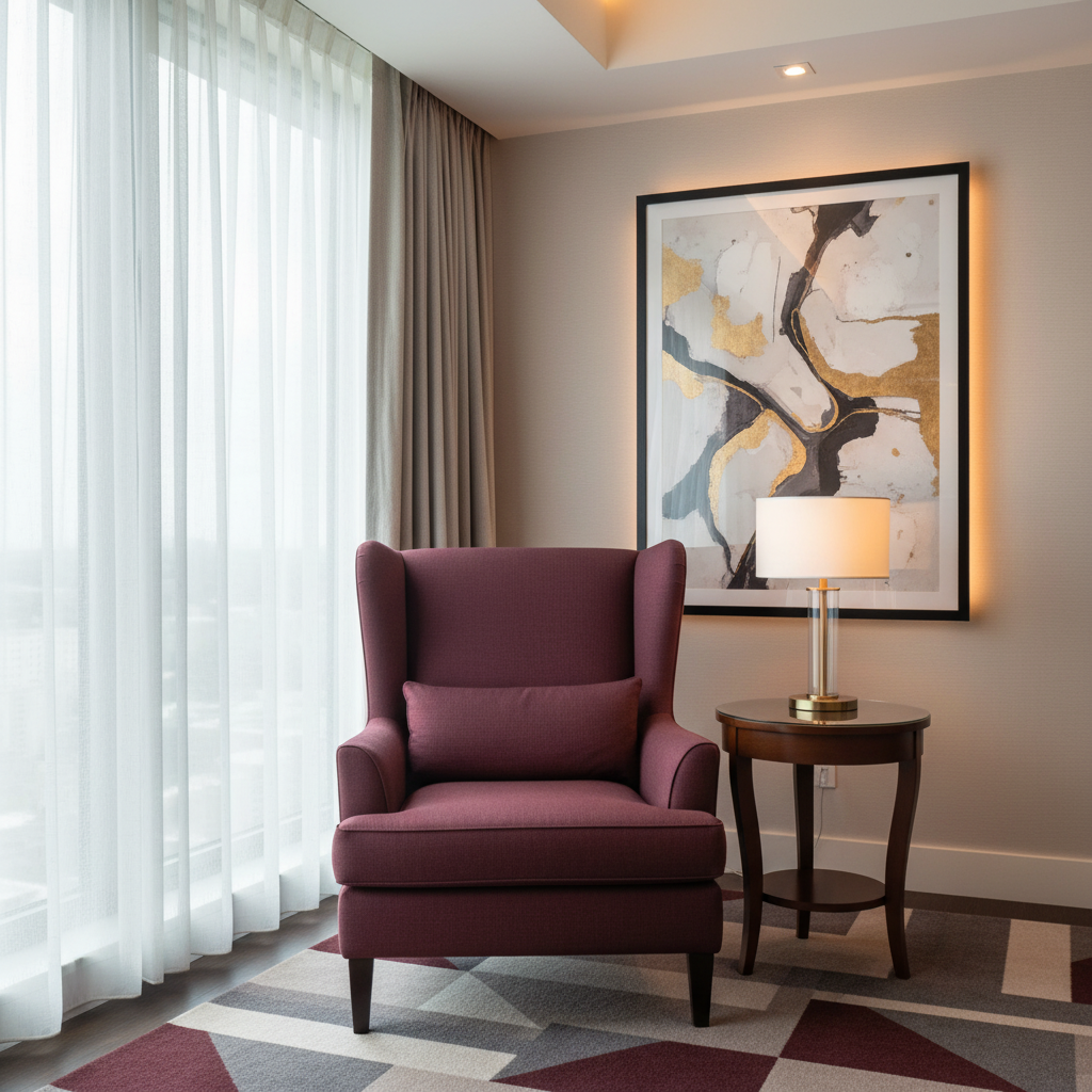 Smooth Velvet Texture Deep Burgundy Upholstered Chair | Architectural Fabrics