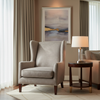 Brushed Linen Weave Soft Taupe Upholstered Chair | Architectural Fabrics