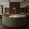 Fine Vertical Ribs Muted Olive Upholstered Banquette | Architectural Fabrics