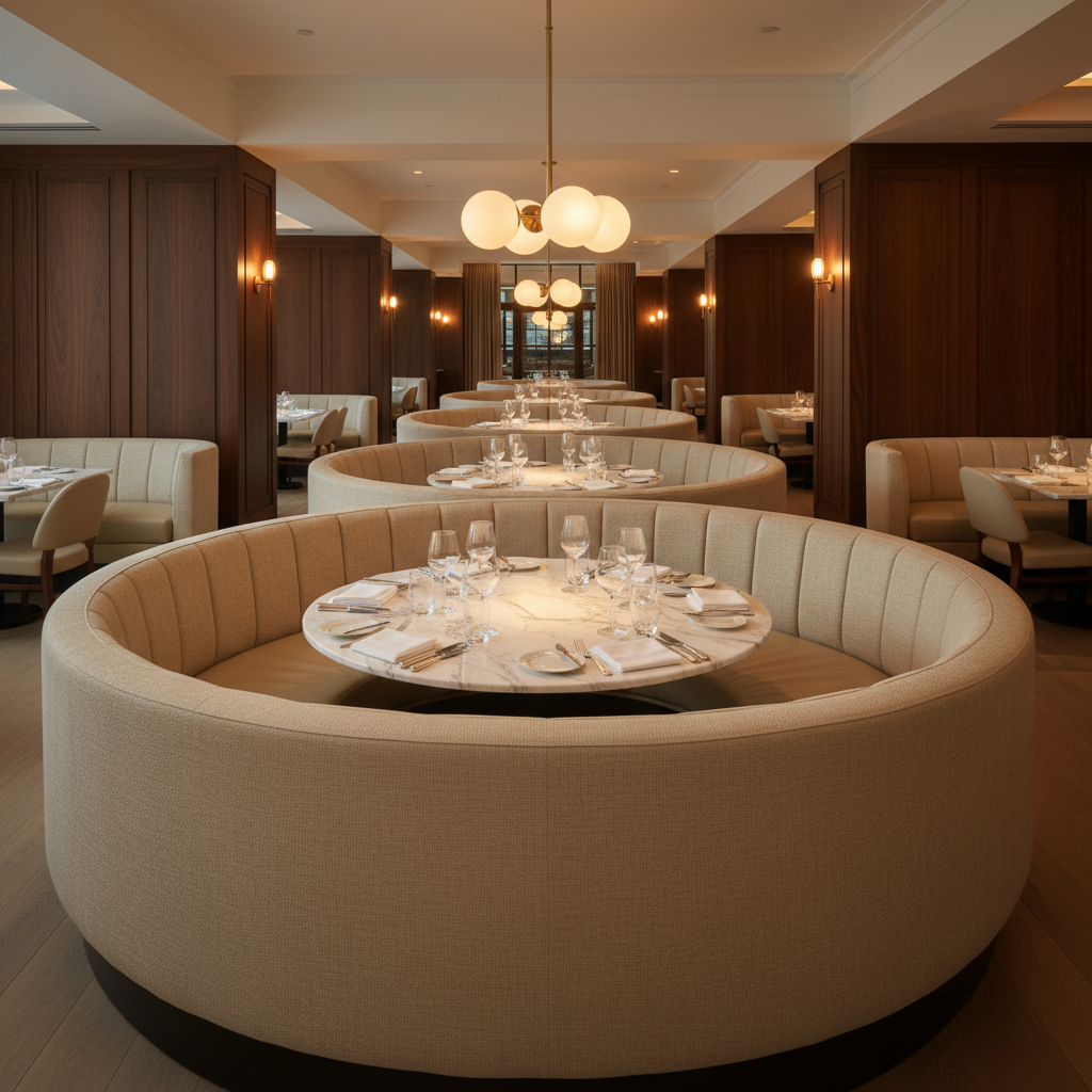 Aarden - Oatmeal Silicone Hybrid Upholstered Banquette | Architectural Fabrics