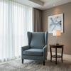 Aarden - Slate Blue Silicone Hybrid Upholstered Chair | Architectural Fabrics