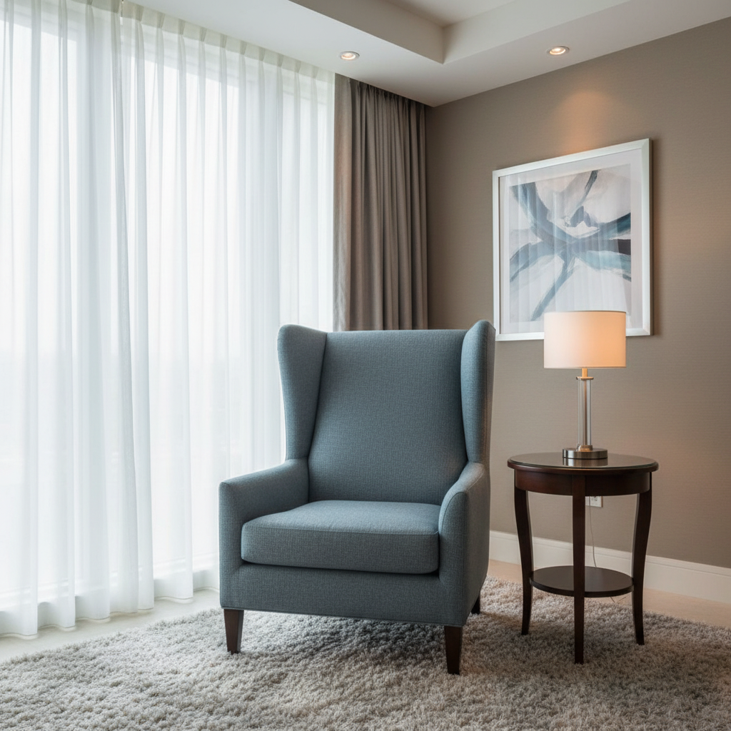 Aarden - Slate Blue Silicone Hybrid Upholstered Chair | Architectural Fabrics