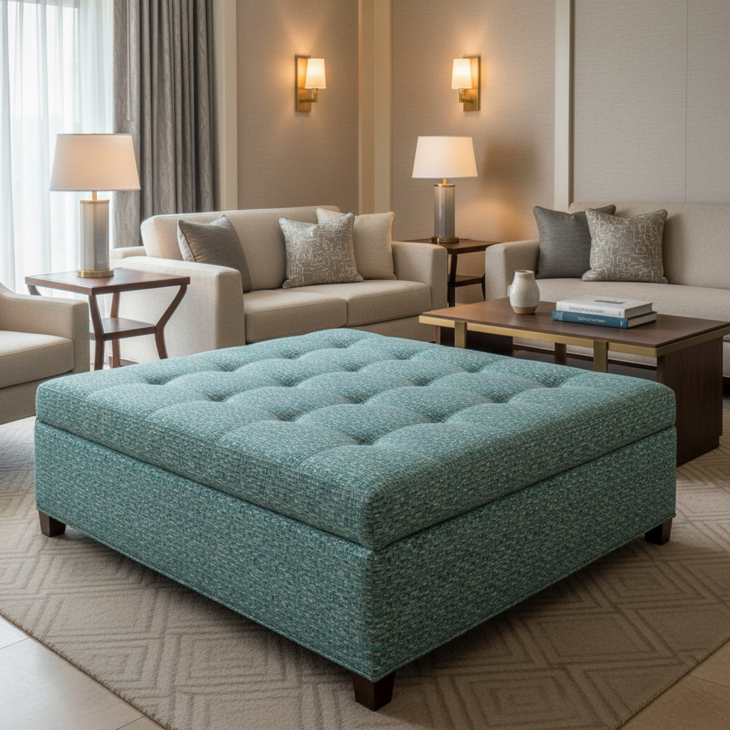 Bellevue - Bellevue Tekloom Performance Upholstered Ottoman | Architectural Fabrics