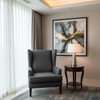 Fine Woven Texture Deep Graphite Upholstered Chair | Architectural Fabrics