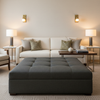 Aspect - Charcoal Weave Performance Polyurethane Upholstered Ottoman | Architectural Fabrics