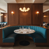 Subtle Velvet Texture Deep Teal Upholstered Banquette | Architectural Fabrics