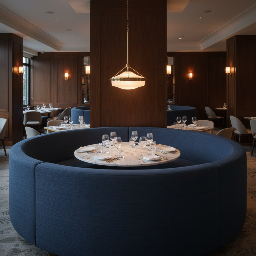 Aspect - Midnight Weave Performance Polyurethane Upholstered Banquette | Architectural Fabrics