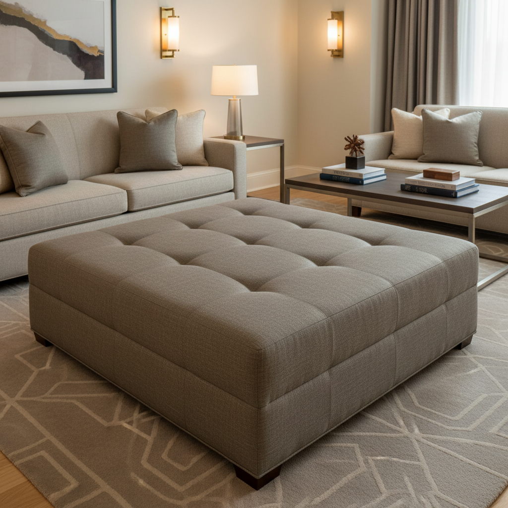 Astor - Astor Contract Woven Upholstered Ottoman | Architectural Fabrics