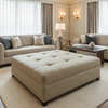 Lime Cay - Ecru Upholstered Ottoman | Architectural Fabrics
