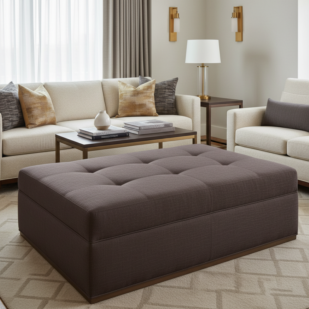 Triangle Reef - Concord Upholstered Ottoman | Architectural Fabrics