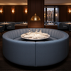 Algiers - Denim Blue Performance Vinyl Upholstered Banquette | Architectural Fabrics
