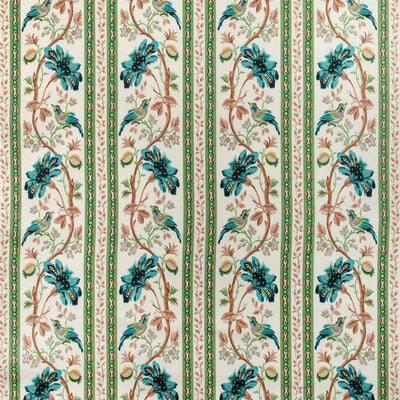 Le Lac Border - Aqua/Green Green By Brunschwig & Fils | Le Jardin Chinois | Botanical & Floral Multipurpose Print