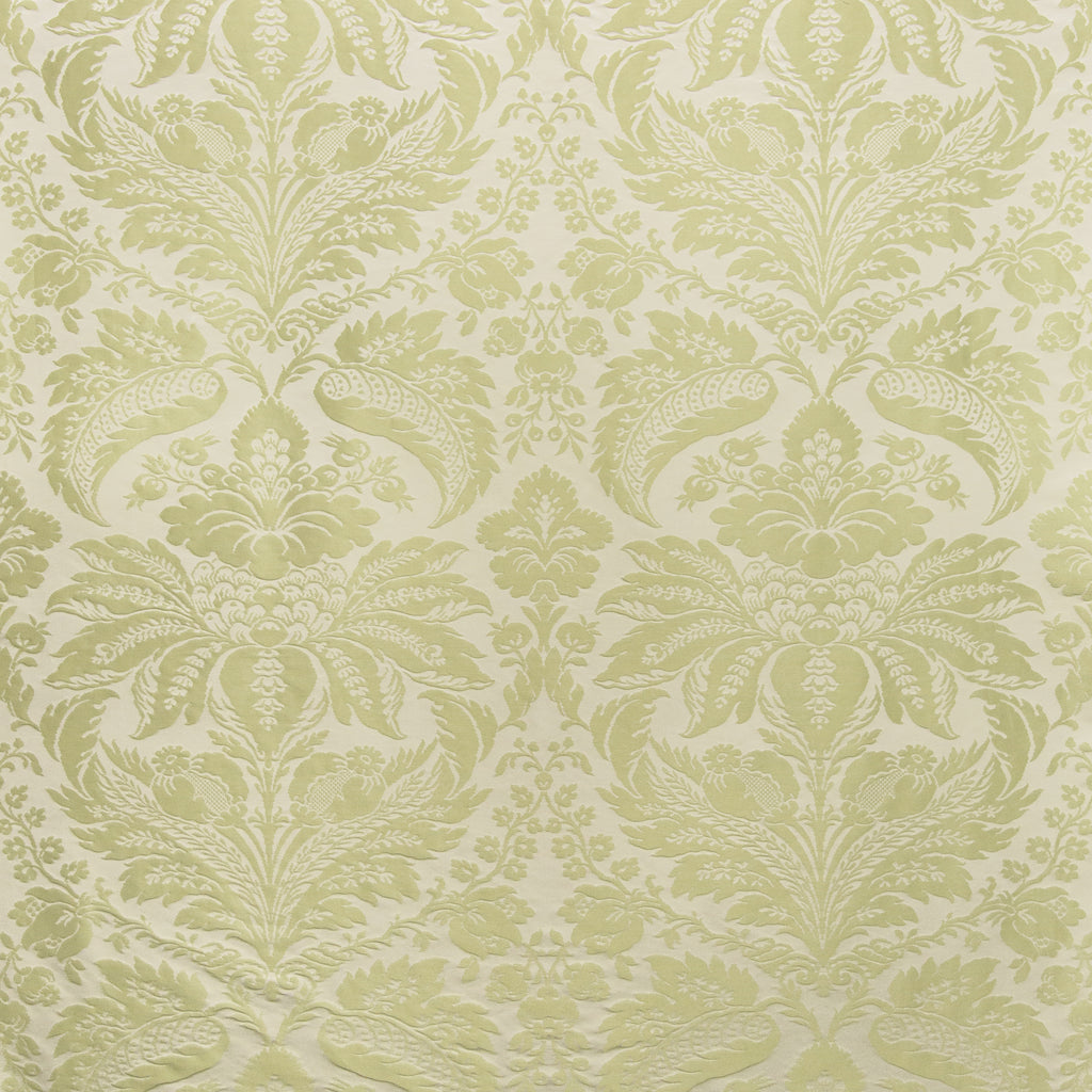 Damask Pierre - Lichen Celery By Brunschwig & Fils | B&F Showroom Exclusive 2019 | Damask Upholstery Silk