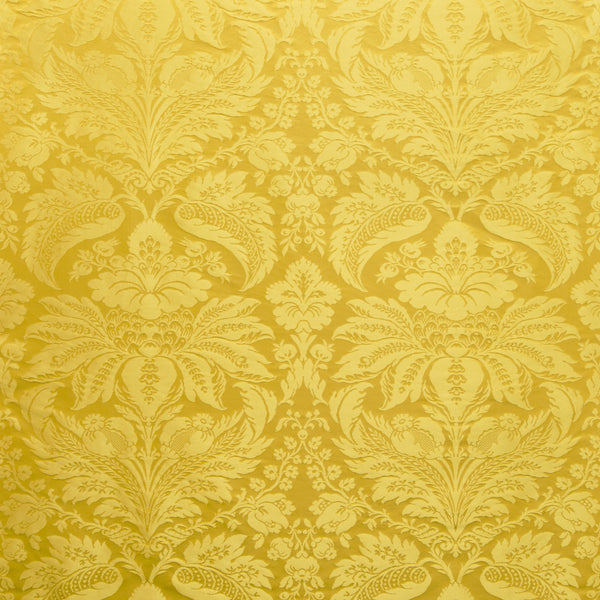 Damask Pierre - Canary Yellow By Brunschwig & Fils | B&F Showroom Exclusive 2019 | Damask Upholstery Silk