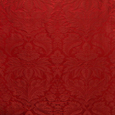 Damask Pierre - Red Red By Brunschwig & Fils | B&F Showroom Exclusive 2019 | Damask Upholstery Silk
