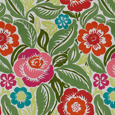 Samples and Purchasing available for Santa Catarina - Fuchsia/Leaf Multi By Brunschwig & Fils | Les Tropiques | Tropical Multipurpose Embroidery at Designer Wallcoverings and Fabrics