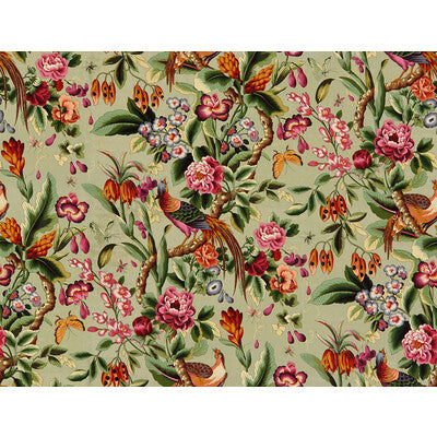 Samples and Purchasing available for Pheasans - Sable Multi By Brunschwig & Fils | Les Tropiques |Botanical & Floral Flora & Fauna Multipurpose Print at Designer Wallcoverings and Fabrics