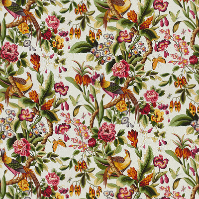 Samples and Purchasing available for Pheasans - Or Multi By Brunschwig & Fils | Les Tropiques |Botanical & Floral Flora & Fauna Multipurpose Print at Designer Wallcoverings and Fabrics