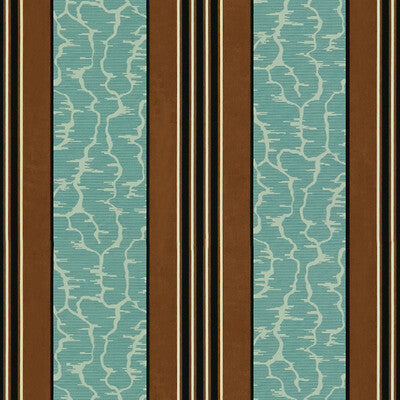 Castiglione - Turquoise Turquoise By Brunschwig & Fils | Madeleine Castaing | Stripes Multipurpose Print