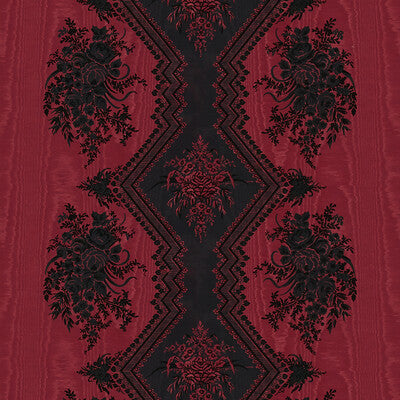 Coppelia Moire - Rouge Burgundy/Red By Brunschwig & Fils | Madeleine Castaing | Damask Multipurpose Print