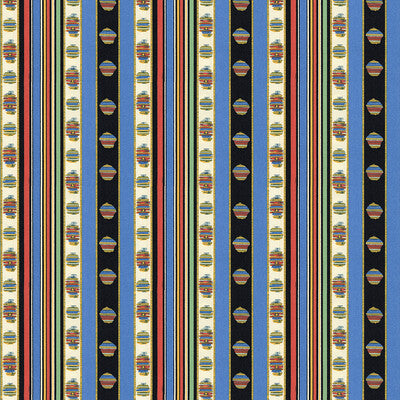 Rayure Percale - Bleu Multi By Brunschwig & Fils | Madeleine Castaing | Stripes Multipurpose Print
