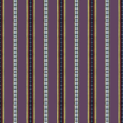 Samples and Purchasing available for Rayure Broderie - Aubergine Multi By Brunschwig & Fils | Madeleine Castaing | Stripes Upholstery Jacquards at Designer Wallcoverings and Fabrics