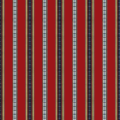 Rayure Broderie - Red Multi By Brunschwig & Fils | Madeleine Castaing | Stripes Upholstery Jacquards