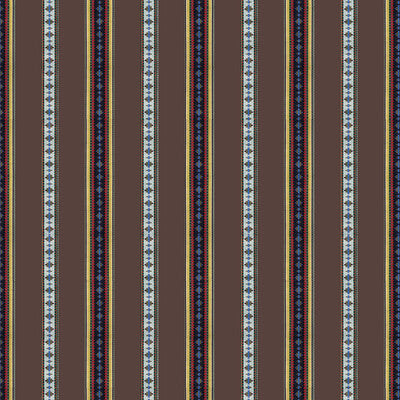 Samples and Purchasing available for Rayure Broderie - Brun Brown By Brunschwig & Fils | Madeleine Castaing | Stripes Upholstery Jacquards at Designer Wallcoverings and Fabrics