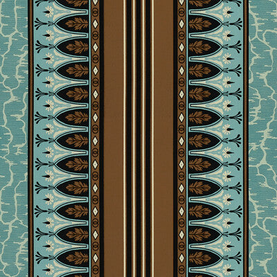 Lola Montez - Turquoise Turquoise By Brunschwig & Fils | Madeleine Castaing | Stripes Multipurpose Print