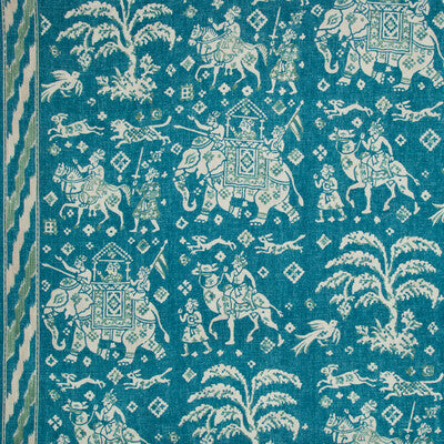 Aralam Print - Teal/Green Teal By Brunschwig & Fils | Cape Comorin |Animal/Insects Global Multipurpose Print
