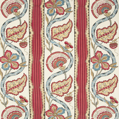 Gautier Print - Cranberry Multi By Brunschwig & Fils | Le Parnasse |Botanical & Floral Jacobeans Multipurpose Print