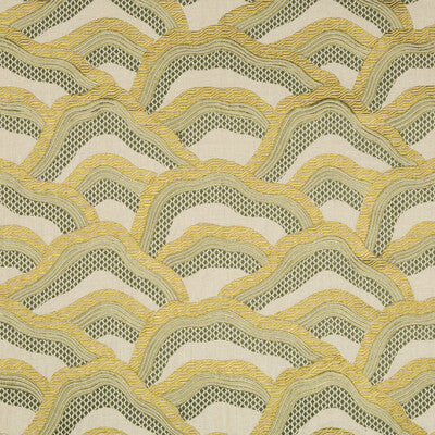 Les Rizieres Emb - Citron Green By Brunschwig & Fils | Les Ensembliers |Chinoiserie Modern Multipurpose Embroidery