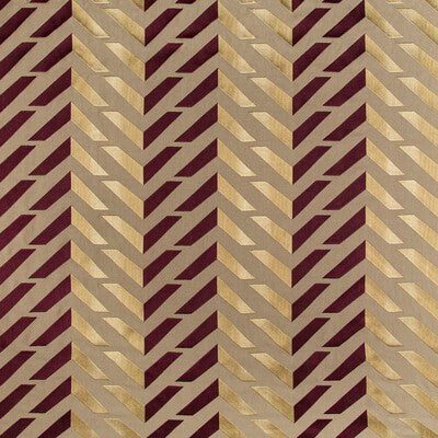 Samples and Purchasing available for Les Vagues Emb - Plum/Gold Plum By Brunschwig & Fils | Les Ensembliers Ii | Geometric Multipurpose Embroidery at Designer Wallcoverings and Fabrics