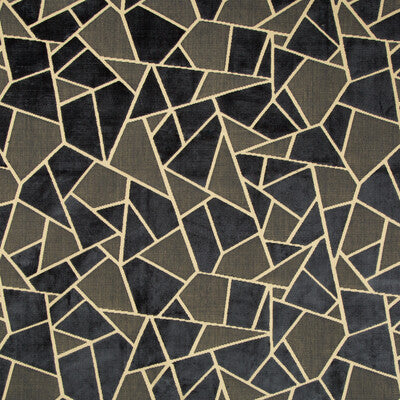 Samples and Purchasing available for La Tortue Velvet - Midnight Black By Brunschwig & Fils | Les Ensembliers | Geometric Upholstery Velvet at Designer Wallcoverings and Fabrics