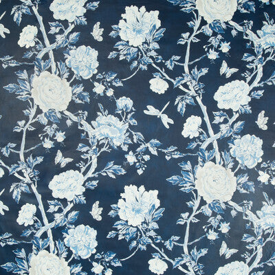 Samples and Purchasing available for Les Pivoines Print - Blue Multi By Brunschwig & Fils | Les Ensembliers | Botanical & Floral Multipurpose Print at Designer Wallcoverings and Fabrics