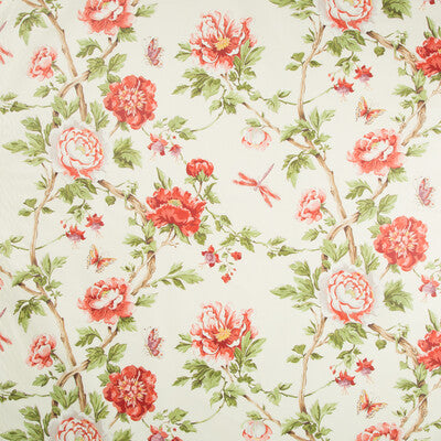 Samples and Purchasing available for Les Pivoines Print - Red Multi By Brunschwig & Fils | Les Ensembliers | Botanical & Floral Multipurpose Print at Designer Wallcoverings and Fabrics