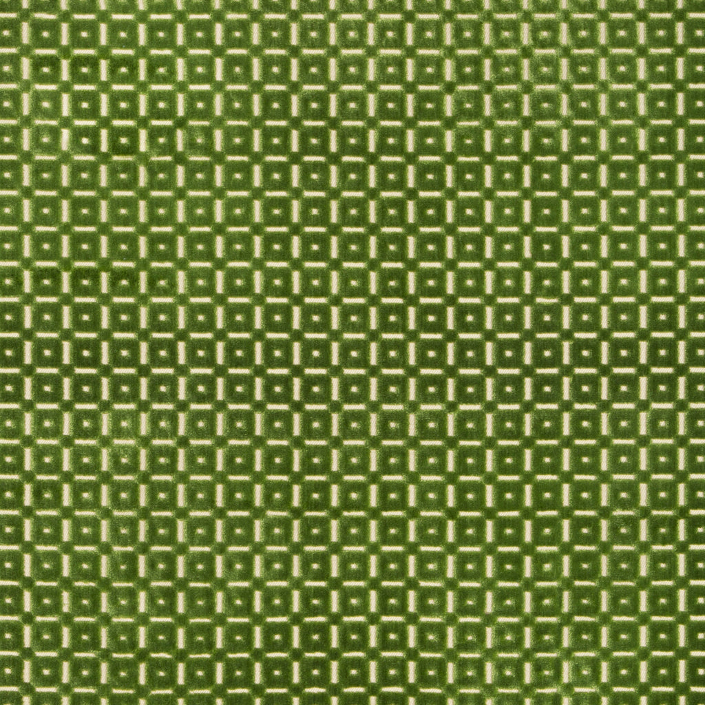 Savanne Velvet - Leaf Green By Brunschwig & Fils | Cevennes |Plaid / Check Small Scale Upholstery Velvet