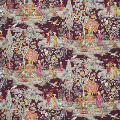 Lodi Garden Print - Plum Multi By Brunschwig & Fils | Baret | Chinoiserie Multipurpose Print