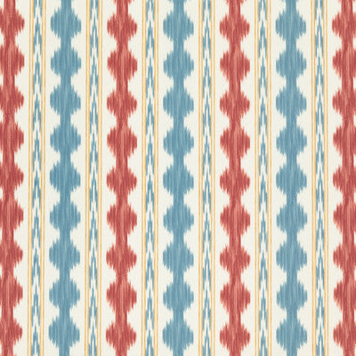 Avera Print - Red Multi By Brunschwig & Fils | Cevennes |Ikat/Southwest/Kilims Stripes Multipurpose Print