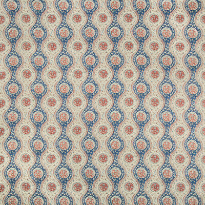 Samples and Purchasing available for Nadari Print - Blue/Red Multi By Brunschwig & Fils | Folio Francais | Global Multipurpose Print at Designer Wallcoverings and Fabrics