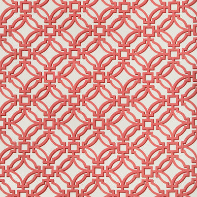 Samples and Purchasing available for Salvy Print - Ruby Red By Brunschwig & Fils | Summer Palace | Lattice/Scrollwork Multipurpose Weave at Designer Wallcoverings and Fabrics