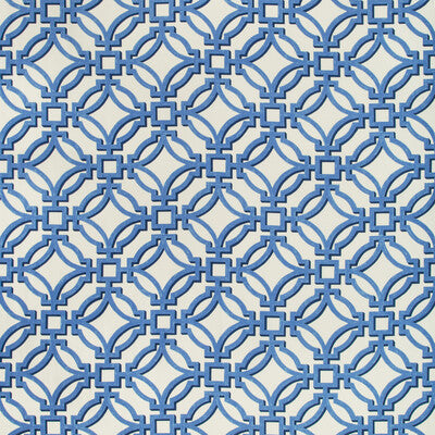 Samples and Purchasing available for Salvy Print - Porcelain Blue By Brunschwig & Fils | Summer Palace | Lattice/Scrollwork Multipurpose Weave at Designer Wallcoverings and Fabrics