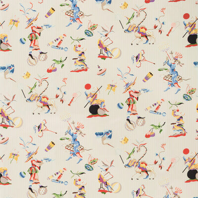 Cirque Chinois Print - Red Multi By Brunschwig & Fils | Summer Palace |Chinoiserie Novelty Multipurpose Print