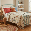 Yeeha Cowboy Organic Cotton Sateen Fabric - Cream - Western Bedspread Kids Room Setting