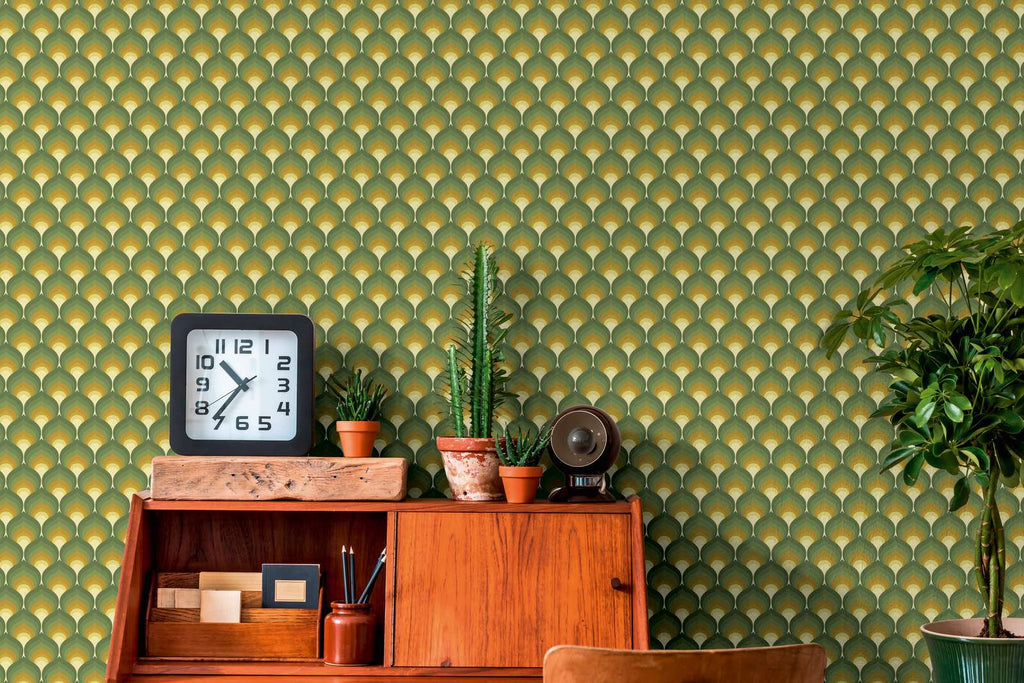 Retro Chic Green Wallcovering | AS Creation