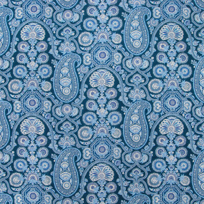 Samples and Purchasing available for Saraya Print - Indigo Dark Blue By Brunschwig & Fils | Grand Bazaar | Paisley Multipurpose Print at Designer Wallcoverings and Fabrics