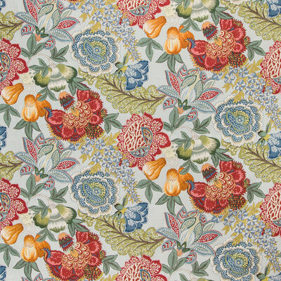 Karabali Print - Aqua Multi By Brunschwig & Fils | Grand Bazaar |Botanical & Floral Jacobeans Multipurpose Print
